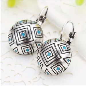BUNDLE and SAVE!! Aztec Turquoise-Silver Earrings